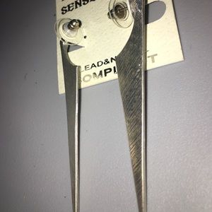 Gold plated spear earrings